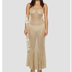Gold Sheer Maxi Dress